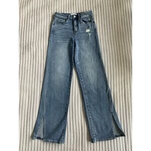 Vervet Los Angeles Jeans Women Sz 25 Vintage Flare‎ Slit Light Distressing